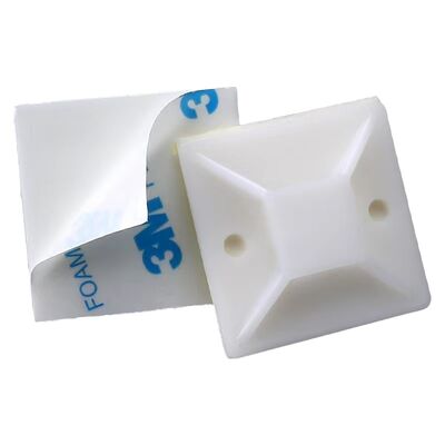 Harga bagus Ashan 25*25mm Nylon PA66 kuat Self Adhesive Tie Mounts untuk Wire Management dan kabel Clip on line