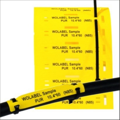 Harga bagus Label Kawat Penanda Kabel Heat Shrink PUR Kuning 30mpa on line