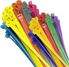 Harga bagus PA66 Self Locking Nylon Cable Ties 1mm Tahan UV 250mm Ikatan Zip Berwarna Berbeda on line